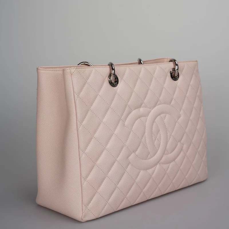 Chanel Pink Grand Shopping Tote Hellrosa GST-Tasche in Kaviar
