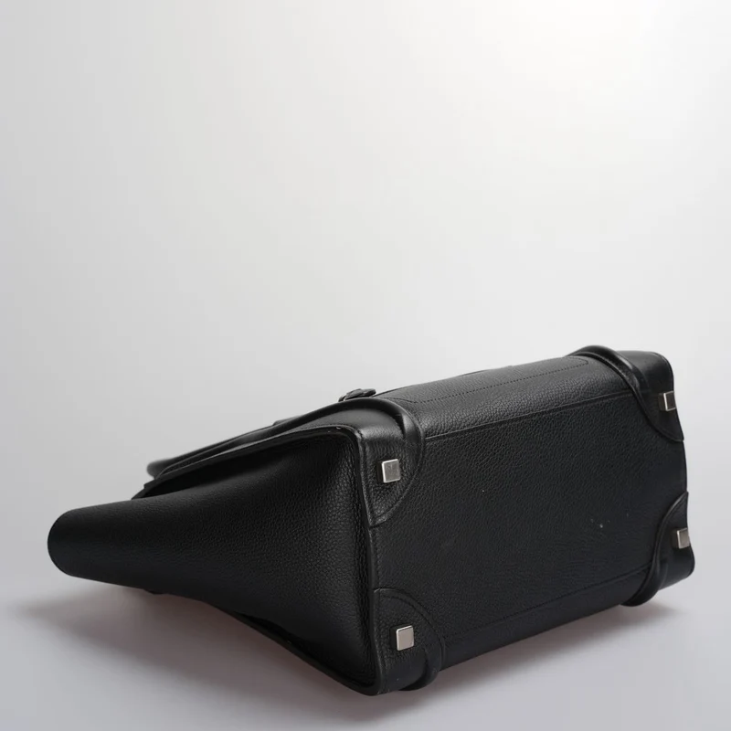 CELINE Micro Luggage Lederhandtasche in Schwarz