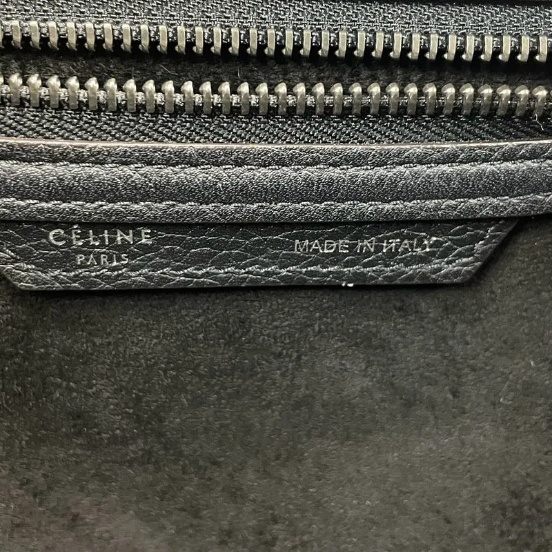 CELINE Micro Luggage Lederhandtasche in Schwarz