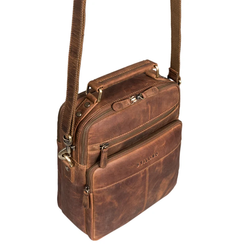 "Joe" Modische Herrentasche mit Handgriff zum Umhängen aus Leder