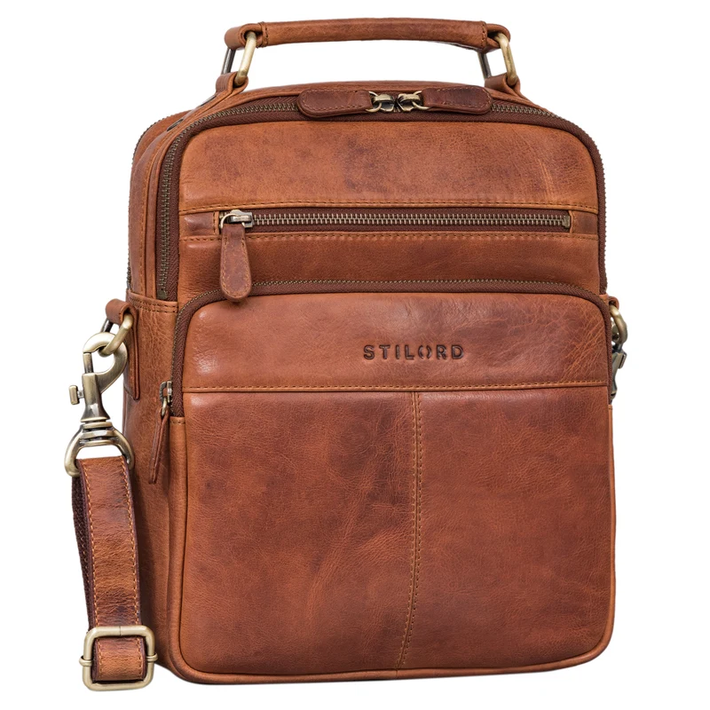 "Joe" Modische Herrentasche mit Handgriff zum Umhängen aus Leder