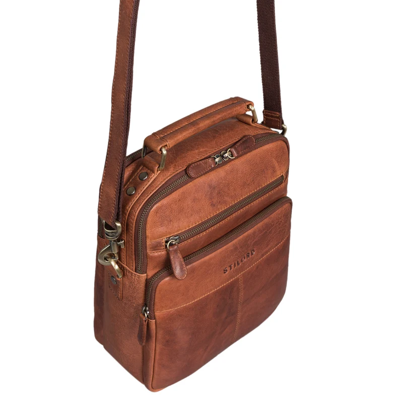 "Joe" Modische Herrentasche mit Handgriff zum Umhängen aus Leder