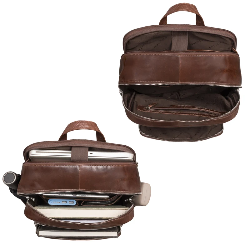 "Mariano" Stilvoller Notebook Rucksack 15,6 Zoll Leder