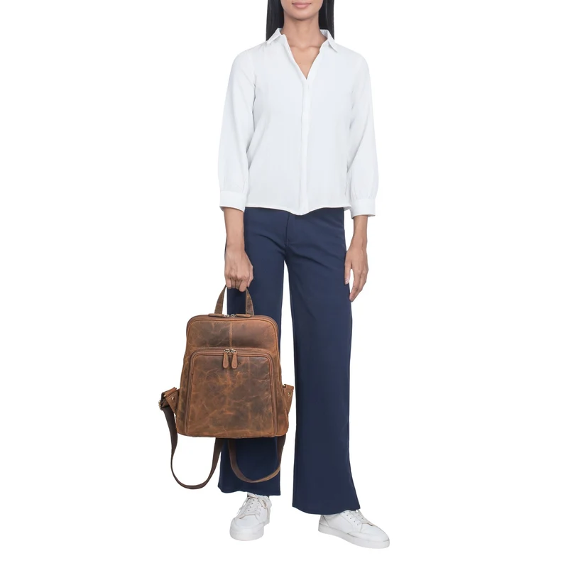 "Delia" Hochwertige Vintage Damen Rucksackhandtasche