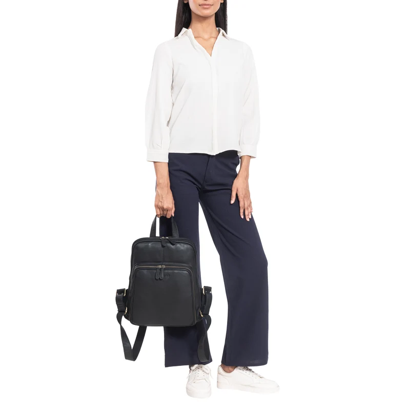 "Delia" Hochwertige Vintage Damen Rucksackhandtasche