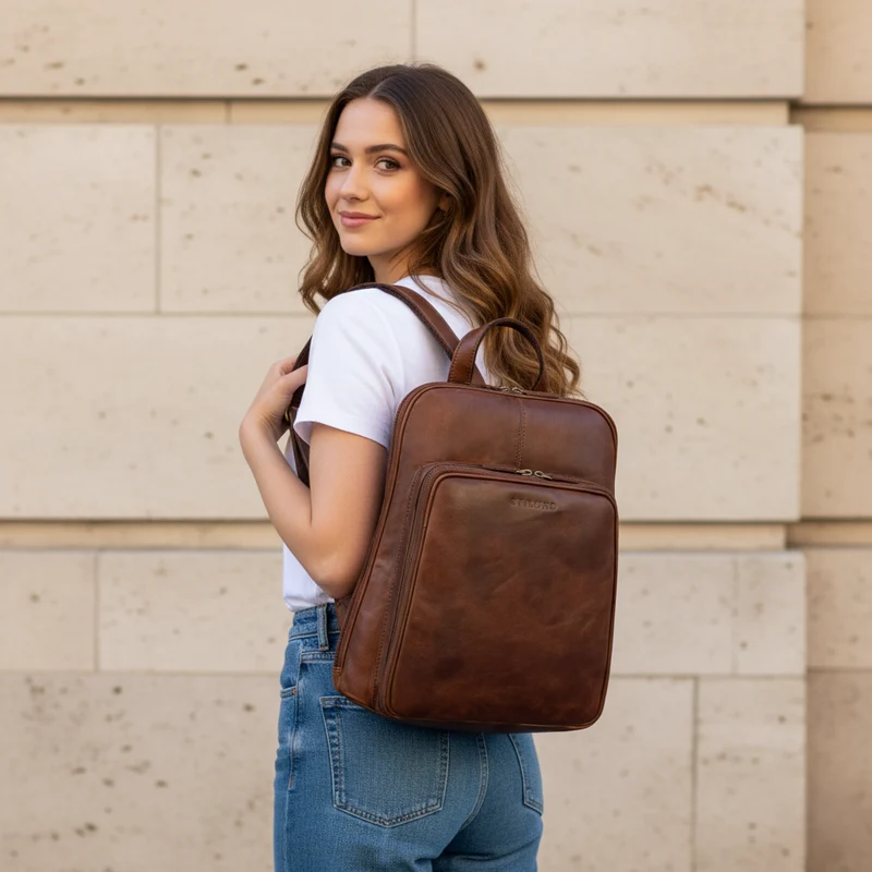 "Delia" Hochwertige Vintage Damen Rucksackhandtasche