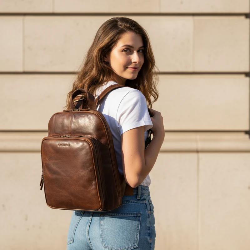 "Delia" Hochwertige Vintage Damen Rucksackhandtasche