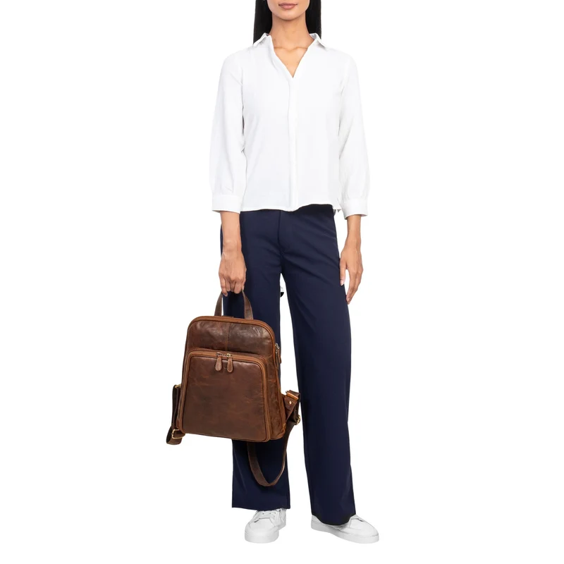 "Delia" Hochwertige Vintage Damen Rucksackhandtasche