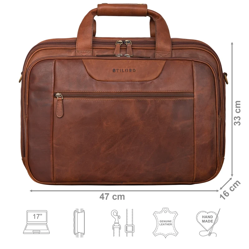 "Knut" Moderne Aktentasche Leder im Vintage Design
