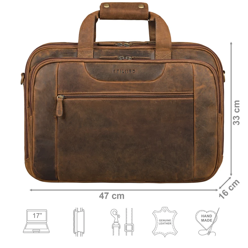 "Knut" Moderne Aktentasche Leder im Vintage Design