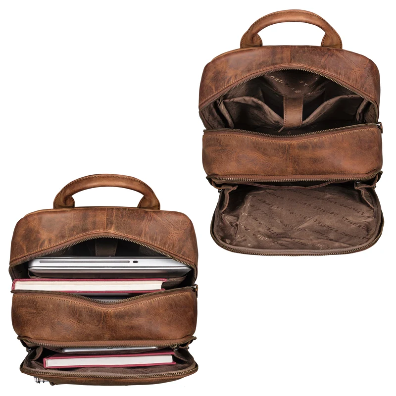 "Phillip" Leder Rucksack mit Laptopfach 15,6 Zoll