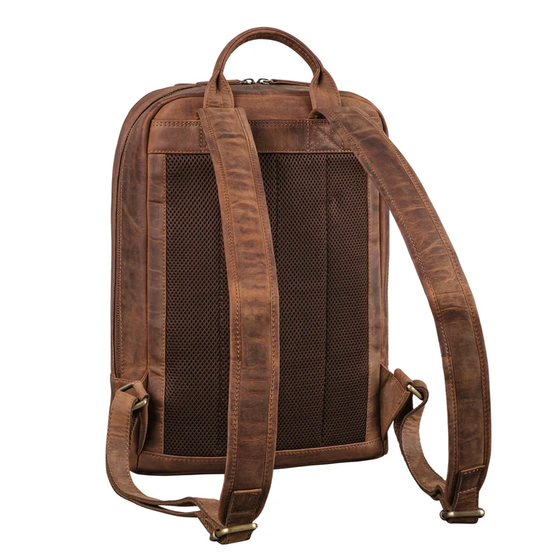 "Phillip" Leder Rucksack mit Laptopfach 15,6 Zoll
