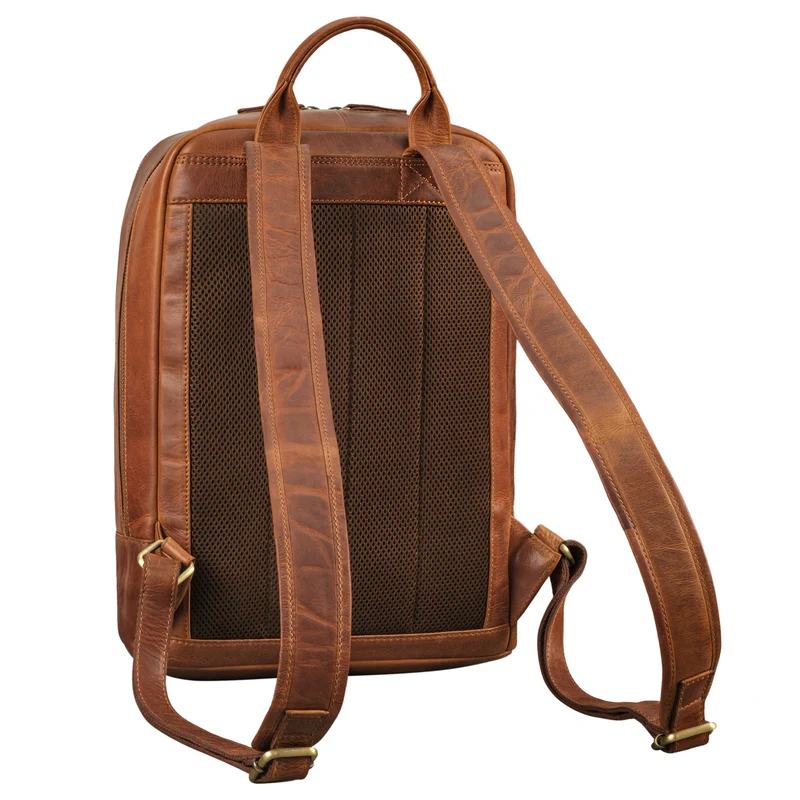 "Phillip" Leder Rucksack mit Laptopfach 15,6 Zoll
