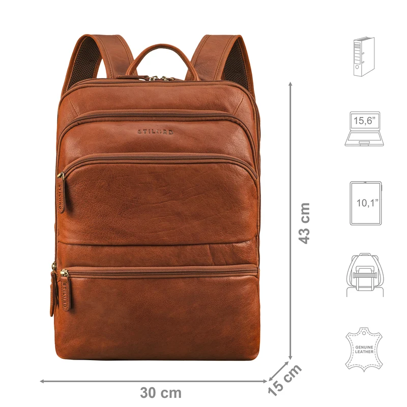 "Giuseppe" Schmaler Laptop Rucksack 15 - 16 Zoll für Damen und Herren