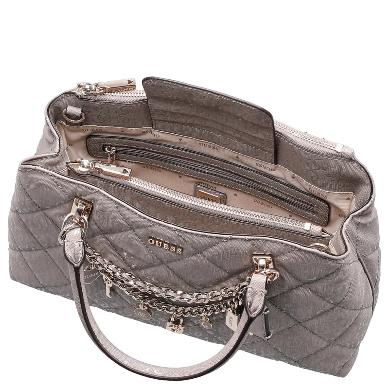 Guess Libby 2 Comp Satchel - Henkeltasche 30 cm (dark taupe)