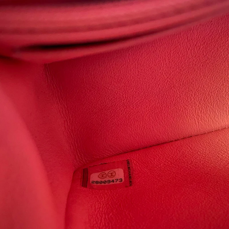 Chanel Tweed Classic Mini Flap Rechtecktasche in Weiß und Pink mit goldenen Beschlägen