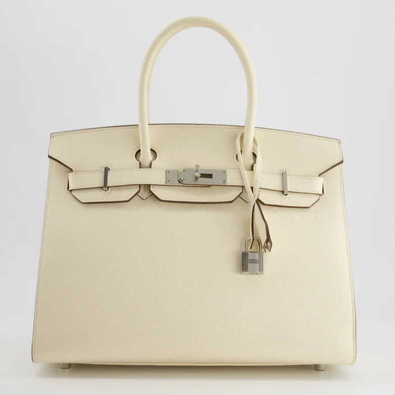 Hermes Birkin 30 Sellier Tasche aus Nata Epsom Leder mit Palladium-Hardware
