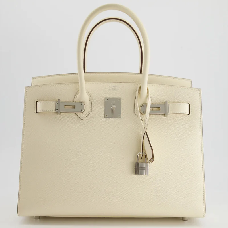 Hermes Birkin 30 Sellier Tasche aus Nata Epsom Leder mit Palladium-Hardware