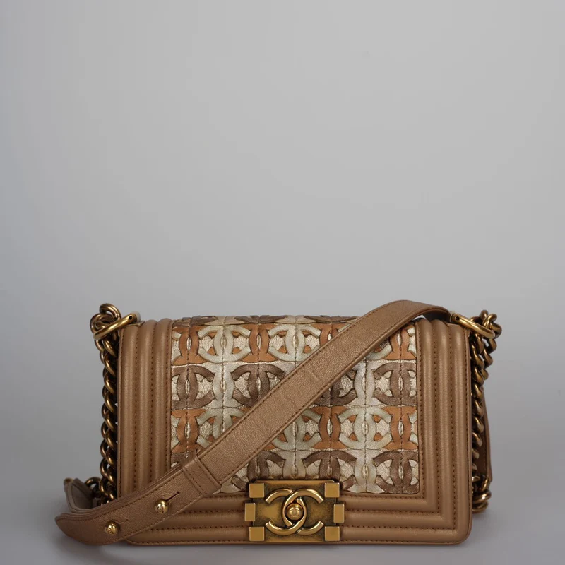 Chanel Le Boy Tasche Limitierte Auflage 15C Paris Dubai Klein Metallic Gold