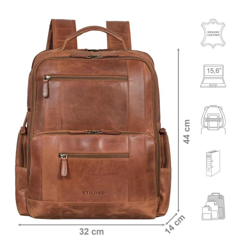 "Eike" Modischer Laptoprucksack 15,6 Zoll Leder