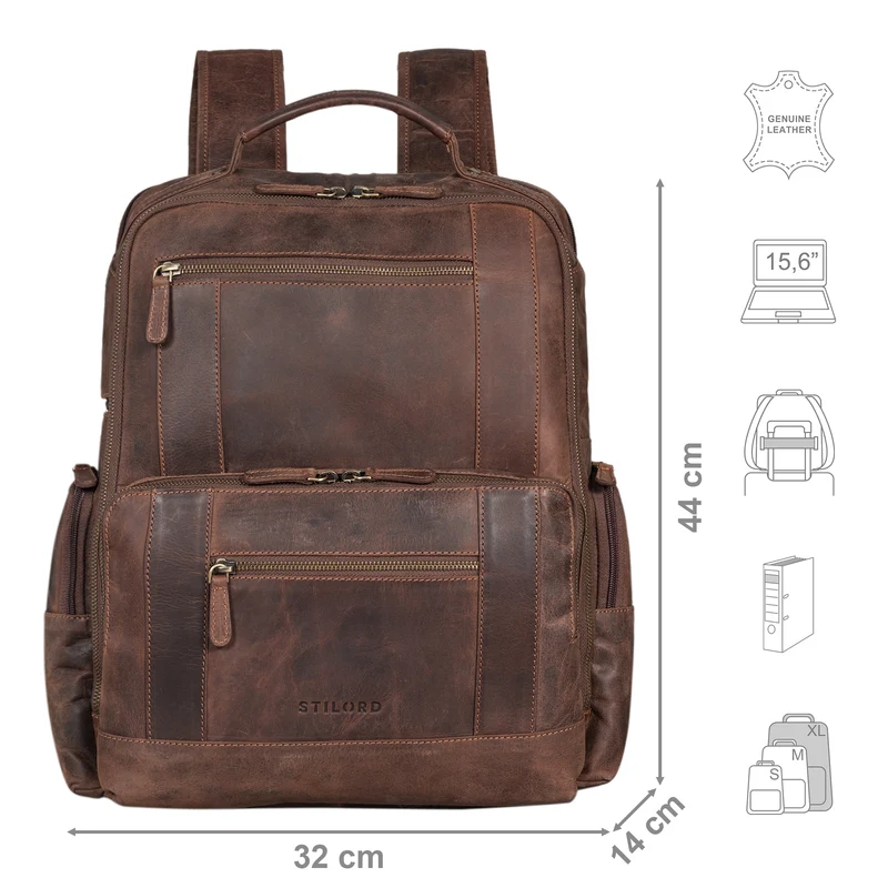 "Eike" Modischer Laptoprucksack 15,6 Zoll Leder