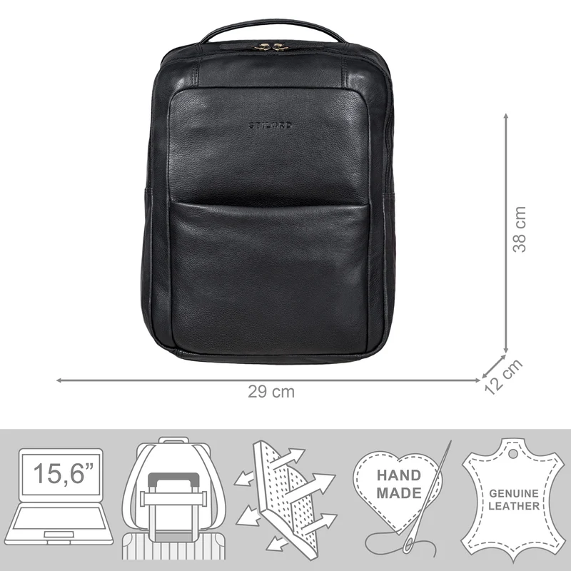 "Balduin" Großer Leder Laptop Rucksack