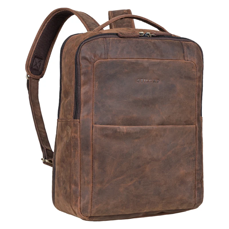 "Balduin" Großer Leder Laptop Rucksack