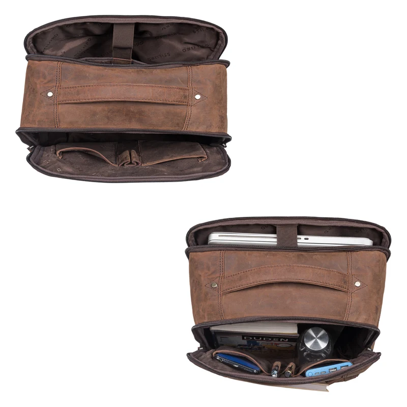 "Balduin" Großer Leder Laptop Rucksack