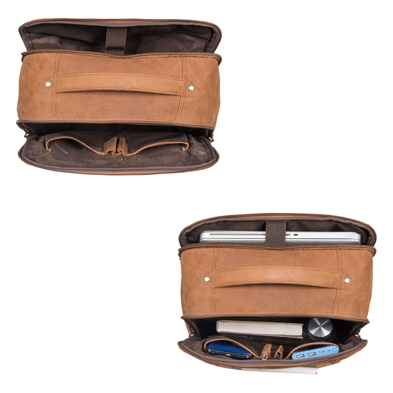 "Balduin" Großer Leder Laptop Rucksack