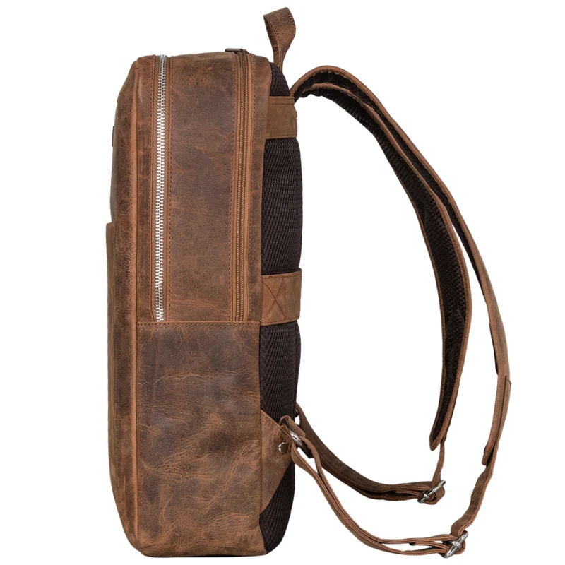 "Lion" Leder Laptop-Rucksack 15,6 Zoll Leder für Damen und Herren
