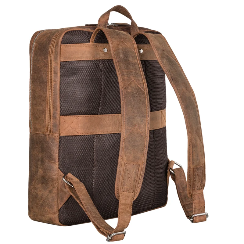 "Lion" Leder Laptop-Rucksack 15,6 Zoll Leder für Damen und Herren