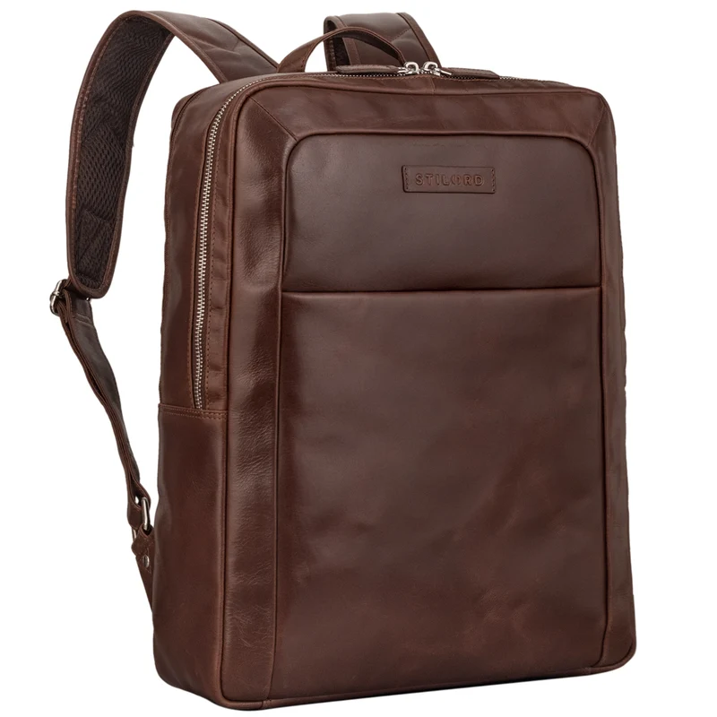 "Lion" Leder Laptop-Rucksack 15,6 Zoll Leder für Damen und Herren