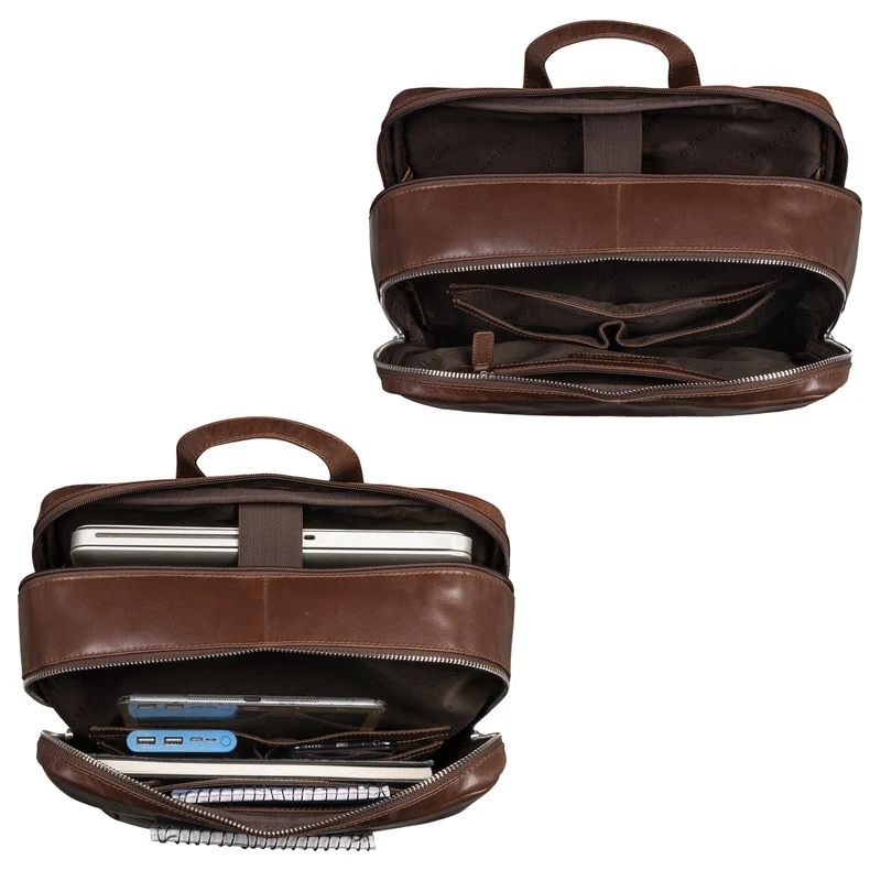 "Lion" Leder Laptop-Rucksack 15,6 Zoll Leder für Damen und Herren
