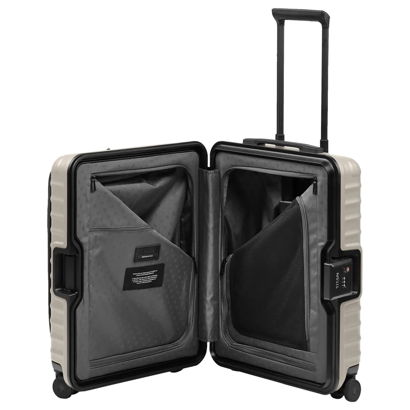 TITAN OVERSEAS - 4-Rollen-Kabinentrolley S 55/23cm mit Vortasche (moonstone grey, 55 cm (Vortasche))