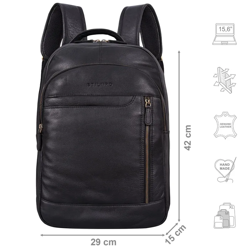 "Alura" Großer Rucksack Damen und Herren Leder - 15,6 Zoll Laptopfach