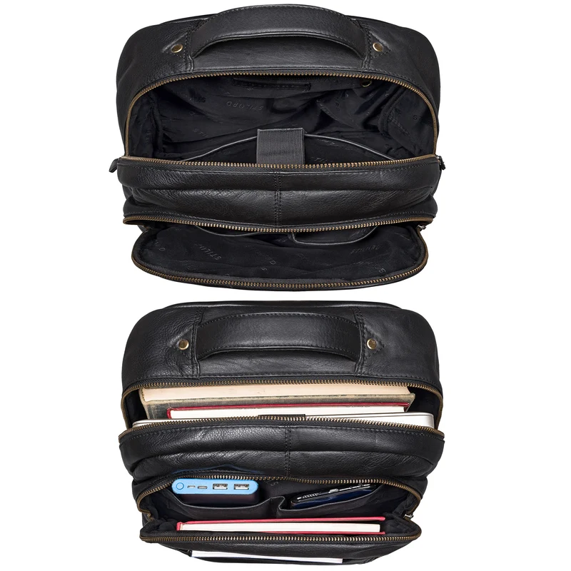"Alura" Großer Rucksack Damen und Herren Leder - 15,6 Zoll Laptopfach