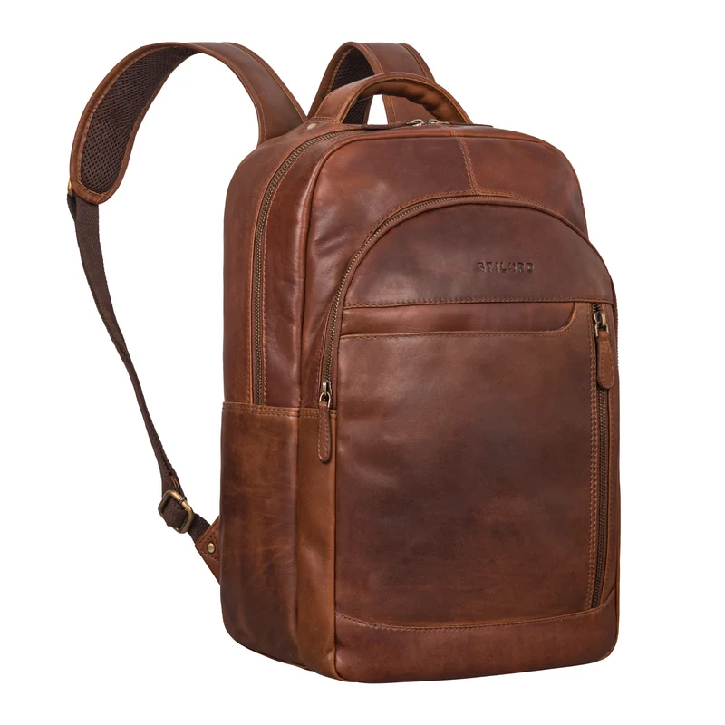 "Alura" Großer Rucksack Damen und Herren Leder - 15,6 Zoll Laptopfach
