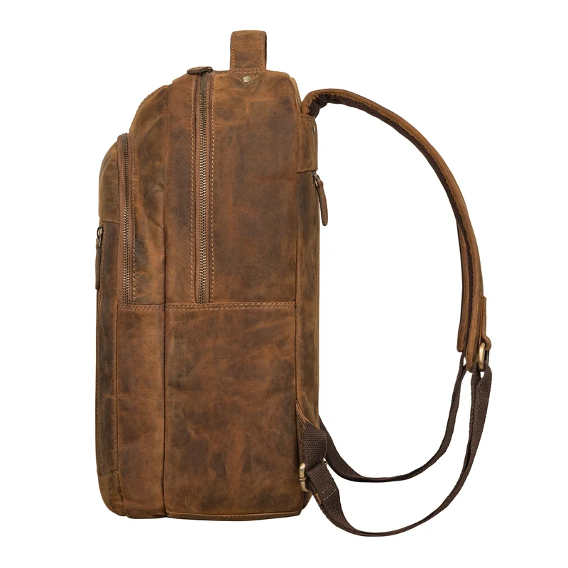 "Alura" Großer Rucksack Damen und Herren Leder - 15,6 Zoll Laptopfach