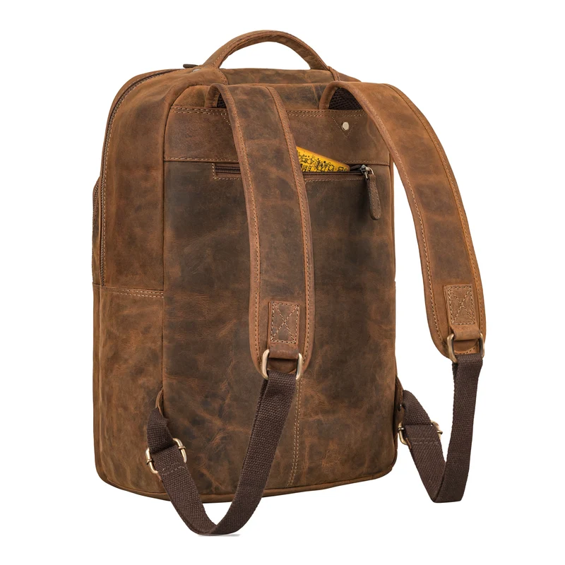 "Alura" Großer Rucksack Damen und Herren Leder - 15,6 Zoll Laptopfach