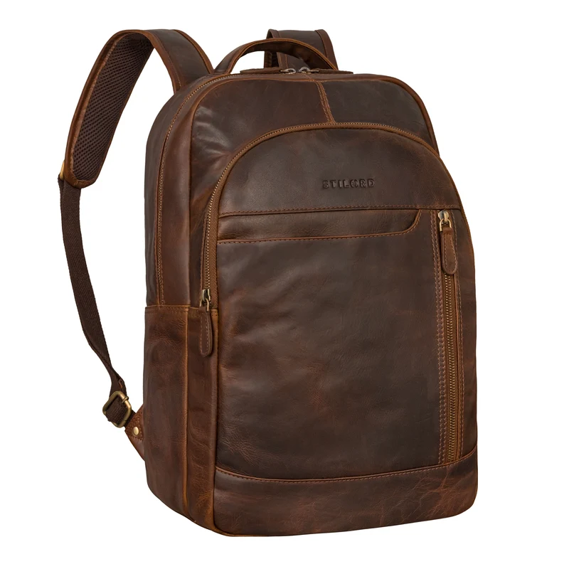 "Alura" Großer Rucksack Damen und Herren Leder - 15,6 Zoll Laptopfach