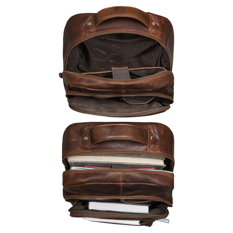 "Alura" Großer Rucksack Damen und Herren Leder - 15,6 Zoll Laptopfach