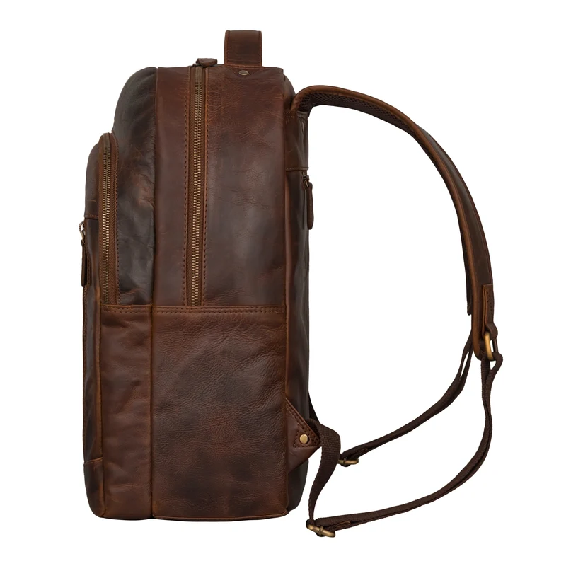 "Alura" Großer Rucksack Damen und Herren Leder - 15,6 Zoll Laptopfach