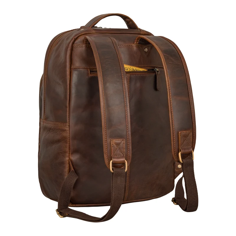 "Alura" Großer Rucksack Damen und Herren Leder - 15,6 Zoll Laptopfach