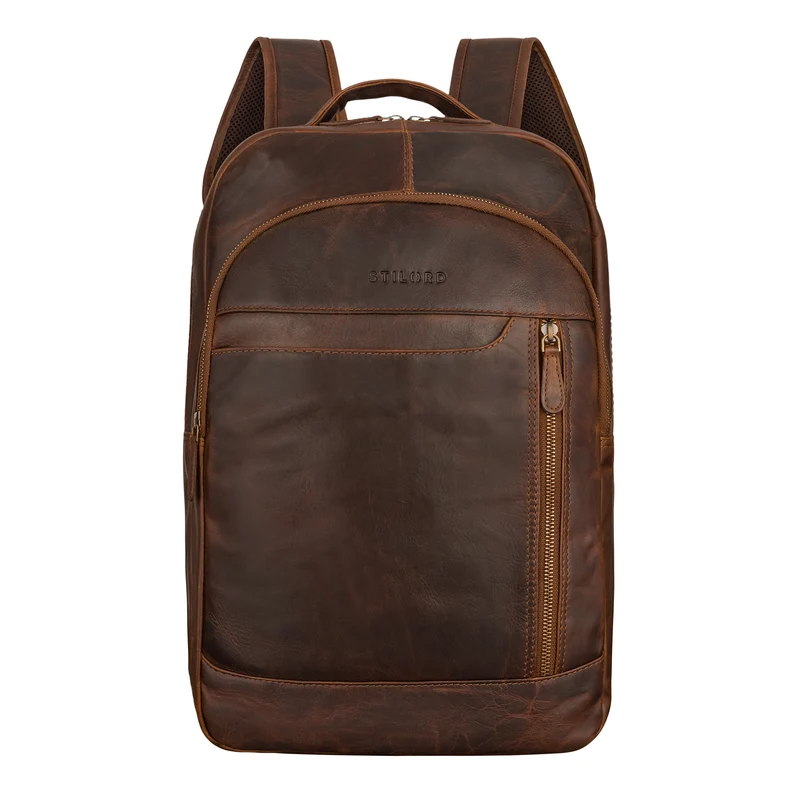 "Alura" Großer Rucksack Damen und Herren Leder - 15,6 Zoll Laptopfach