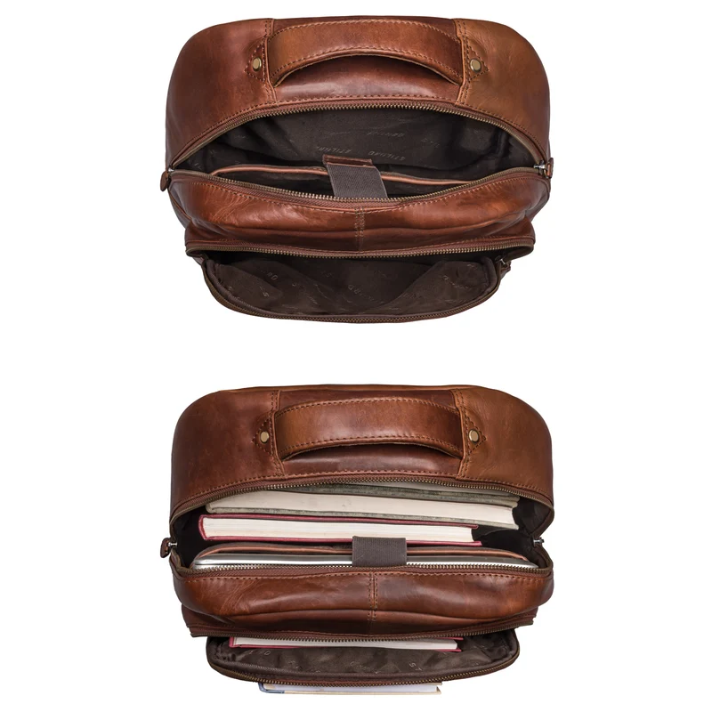 "Alura" Großer Rucksack Damen und Herren Leder - 15,6 Zoll Laptopfach