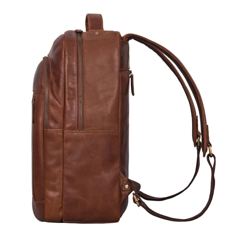 "Alura" Großer Rucksack Damen und Herren Leder - 15,6 Zoll Laptopfach