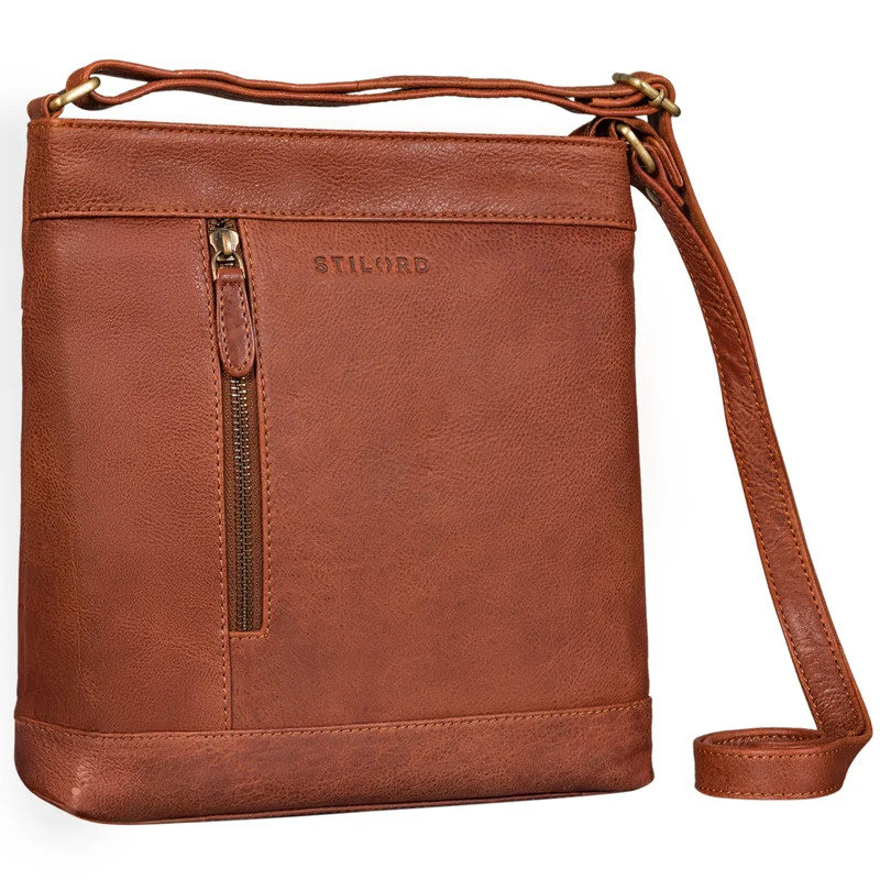 "Moni" Stylishe Crossbody Bag Damen Leder Mittel-Groß Tablet 11 Zoll