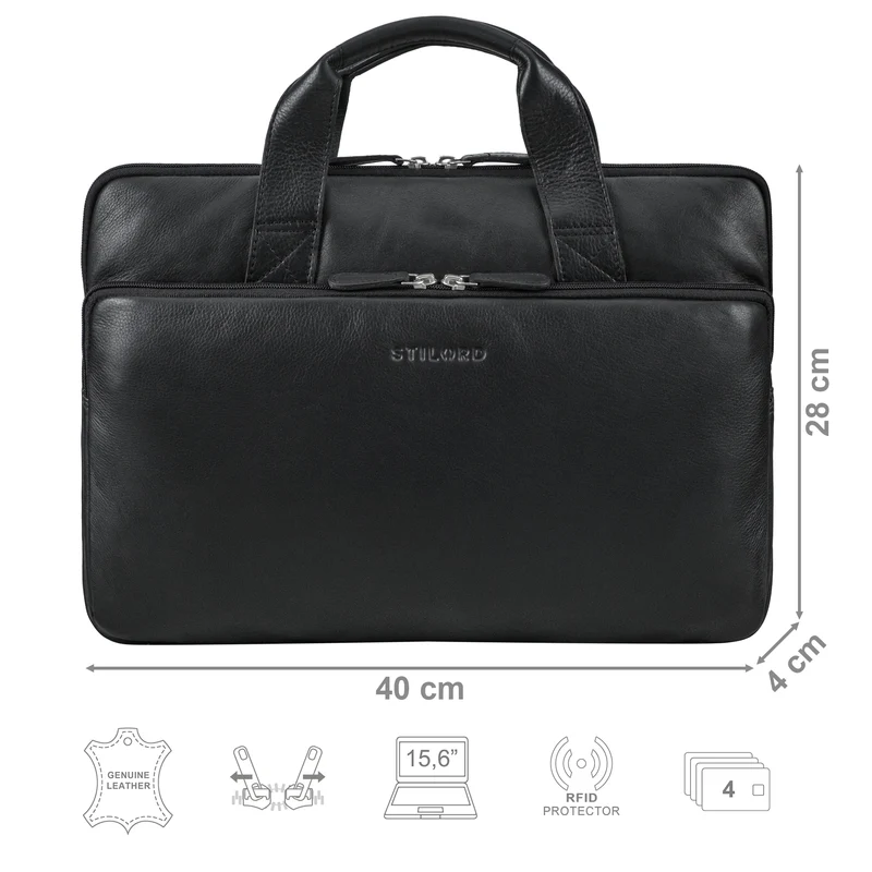 "Beau" Vintage Laptoptasche 15 - 16 Zoll echtes Leder Frauen Männer