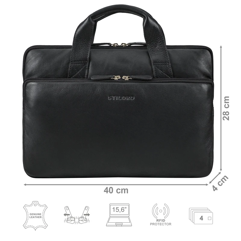 "Beau" Vintage Laptoptasche 15 - 16 Zoll echtes Leder Frauen Männer