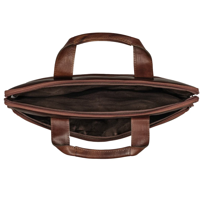 "Beau" Vintage Laptoptasche 15 - 16 Zoll echtes Leder Frauen Männer